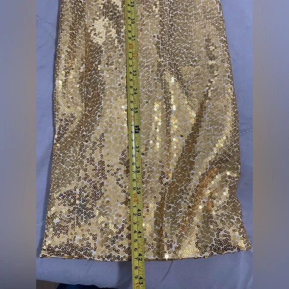 Gold Sequined Women's Pantsuit Jacket Pants Size Large NWT Fully Lined - Picture 13 of 16